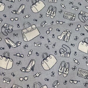 Riley Blake Designs Novelty Print Shoes Bags Cotton Fabric 44” x 2 Yards